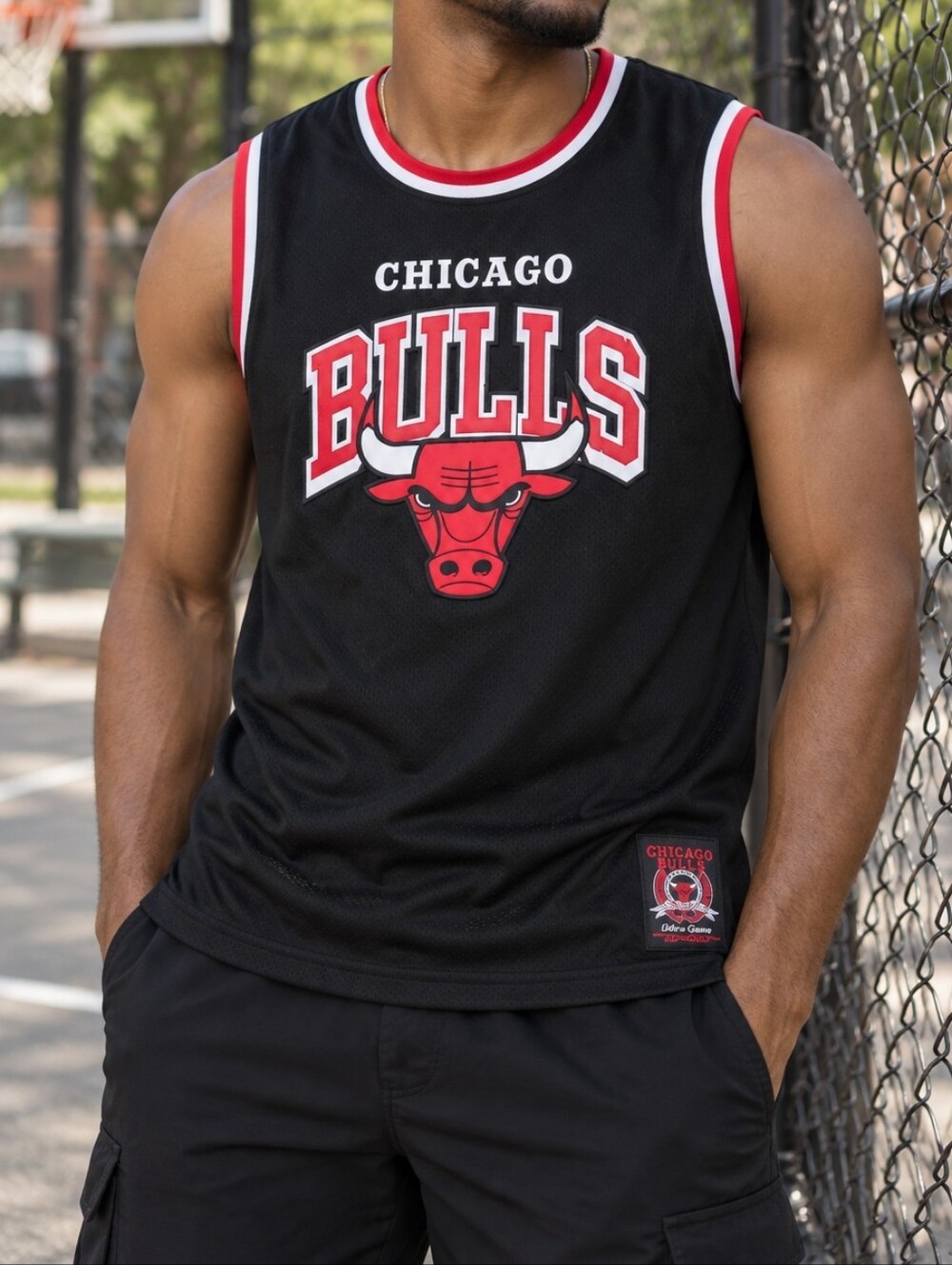 NBA Chicago Bulls Ultra Game Men’s Black Jersey Tank Top Size L -P